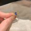 Retro Sparkling Diamond Blue Dove Egg Ring for Women