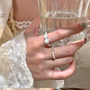 Korean sweet cat-eye bow pearl ring, gentle temperament index finger ring, high-end and versatile stacking ring