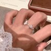 Girl Xingji~Sweet Fork Pink Diamond Star Ring