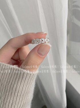 S925纯银色招财转运五帝钱戒指女