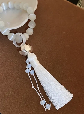 福字莲花平安锁红色串珠弹力手链小众气质手串新中式民族风手饰女