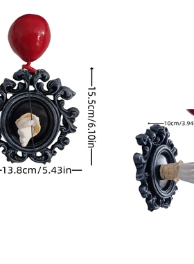 新款黑暗幽灵小丑挂壁摆件万圣节装饰树脂创意美式挂件工艺品