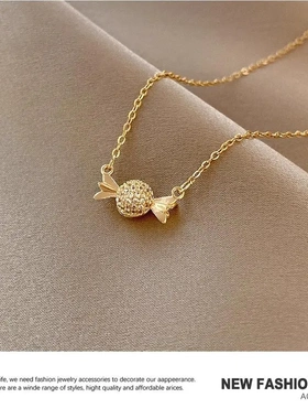 糖果钛钢项链2023年新款女个性轻奢小众设计感锁骨链时尚配饰品