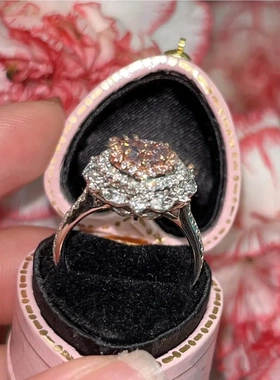 粉钻戒指浪漫甜美情侣指环女百搭时尚热恋婚戒礼物闺蜜生日礼物