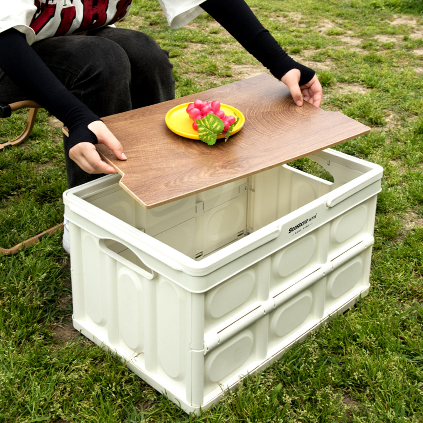 纵贯线户外露营手提便携可折叠收纳箱野炊置物箱带盖储物箱SN-01,淘宝优惠券,粉丝福利购,淘宝优惠卷