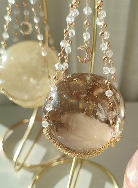 水晶球底座桌面摆件客厅玄关装饰品E创意水晶底托女生家居改造装