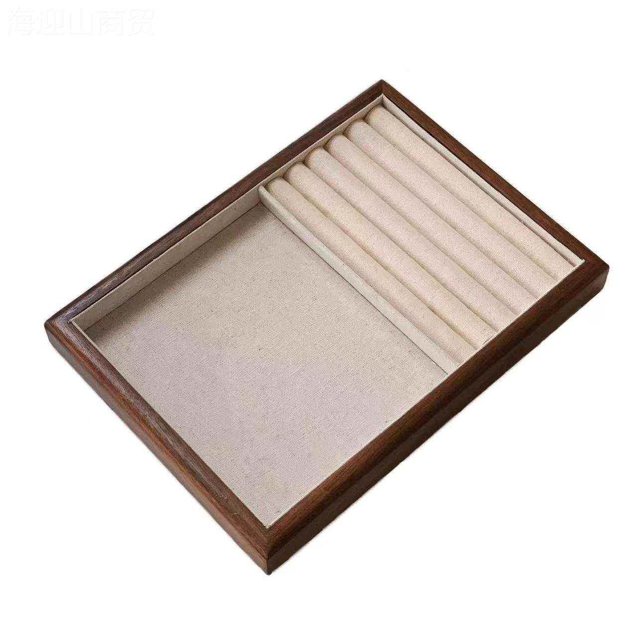 首亚饰托盘展示盘HHU黑胡桃木麻盘饰品耳环戒指纳陈列珠收宝拍照,淘宝优惠券,粉丝福利购,淘宝优惠卷