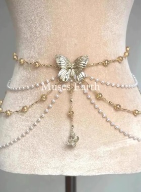 超仙流苏花朵珍珠多层腰链小众高级感个性百搭时尚气质女搭配腰饰