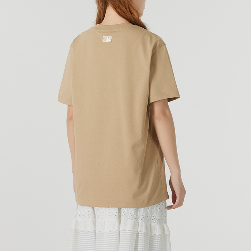 MLB女装基础系列新款简约透气短袖跑步运动T恤休闲训练上衣 - 图1