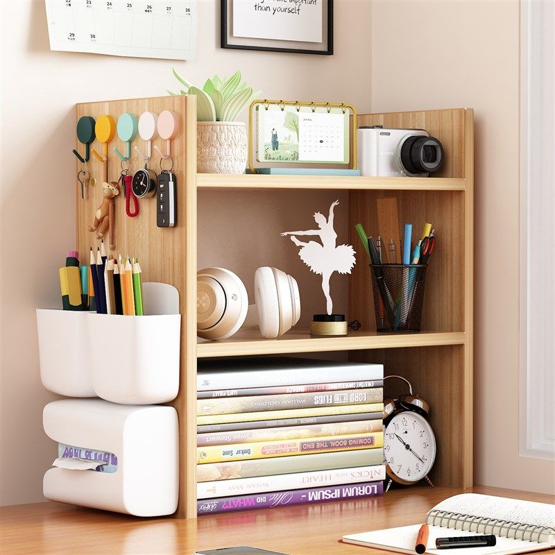 桌面书架置物架家用收纳架卧室柜子学生桌上架子小型X多层简易书,淘宝优惠券,粉丝福利购,淘宝优惠卷