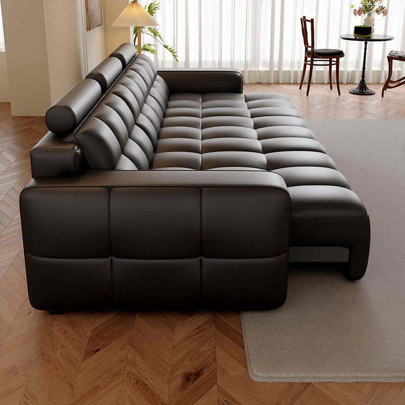 劳伦斯电动沙发床三人位小户型多功能伸缩平推全躺睡真皮沙发客厅,淘宝优惠券,粉丝福利购,淘宝优惠卷
