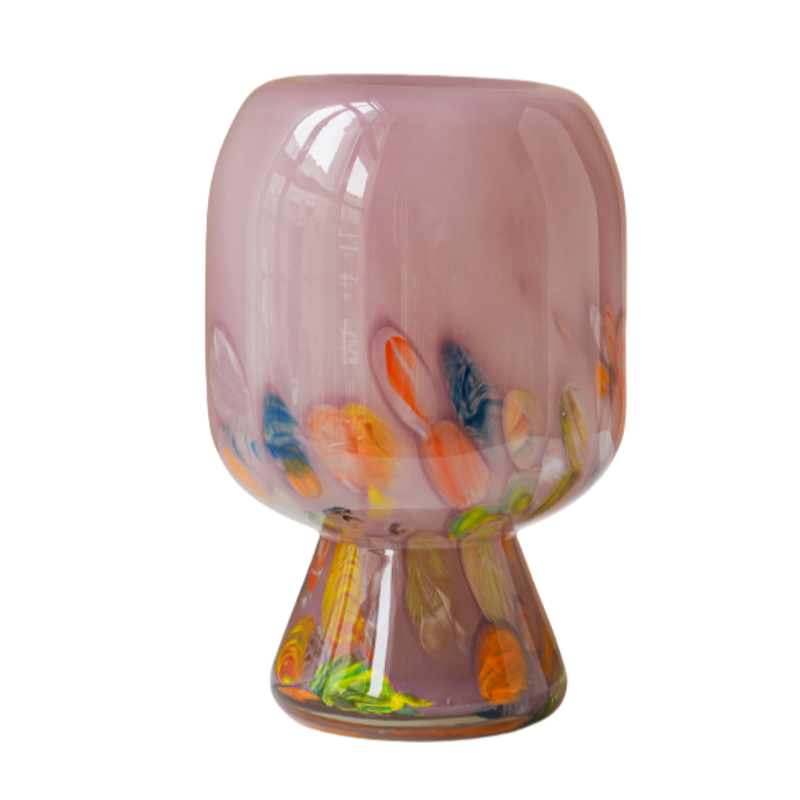 法式中古玻璃水培插花瓶摆件轻奢高级感客厅桌面插花装饰琉璃花瓶,淘宝优惠券,粉丝福利购,淘宝优惠卷