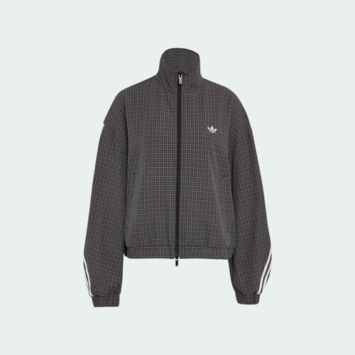 adidas阿迪达斯三叶草女子复古条纹双拉链休闲外套格子上衣LD5339 - 图1