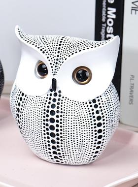 北欧ins 创意猫头鹰摆件树脂工艺品客厅酒柜电视柜桌面软装装饰品