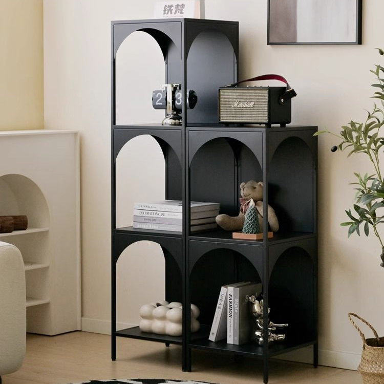 创意铁艺客厅落地置物架卧室书架角落书柜杂物收纳架展示柜奶油风,淘宝优惠券,粉丝福利购,淘宝优惠卷