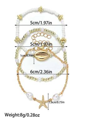珠时尚链海洋风合金贝织壳海星吊XY-1288-坠珍防水蜡线编弹力女士