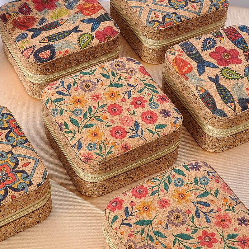 复古精致简约高档软木便携首饰盒耳环复古戒指项链旅行收纳盒,淘宝优惠券,粉丝福利购,淘宝优惠卷