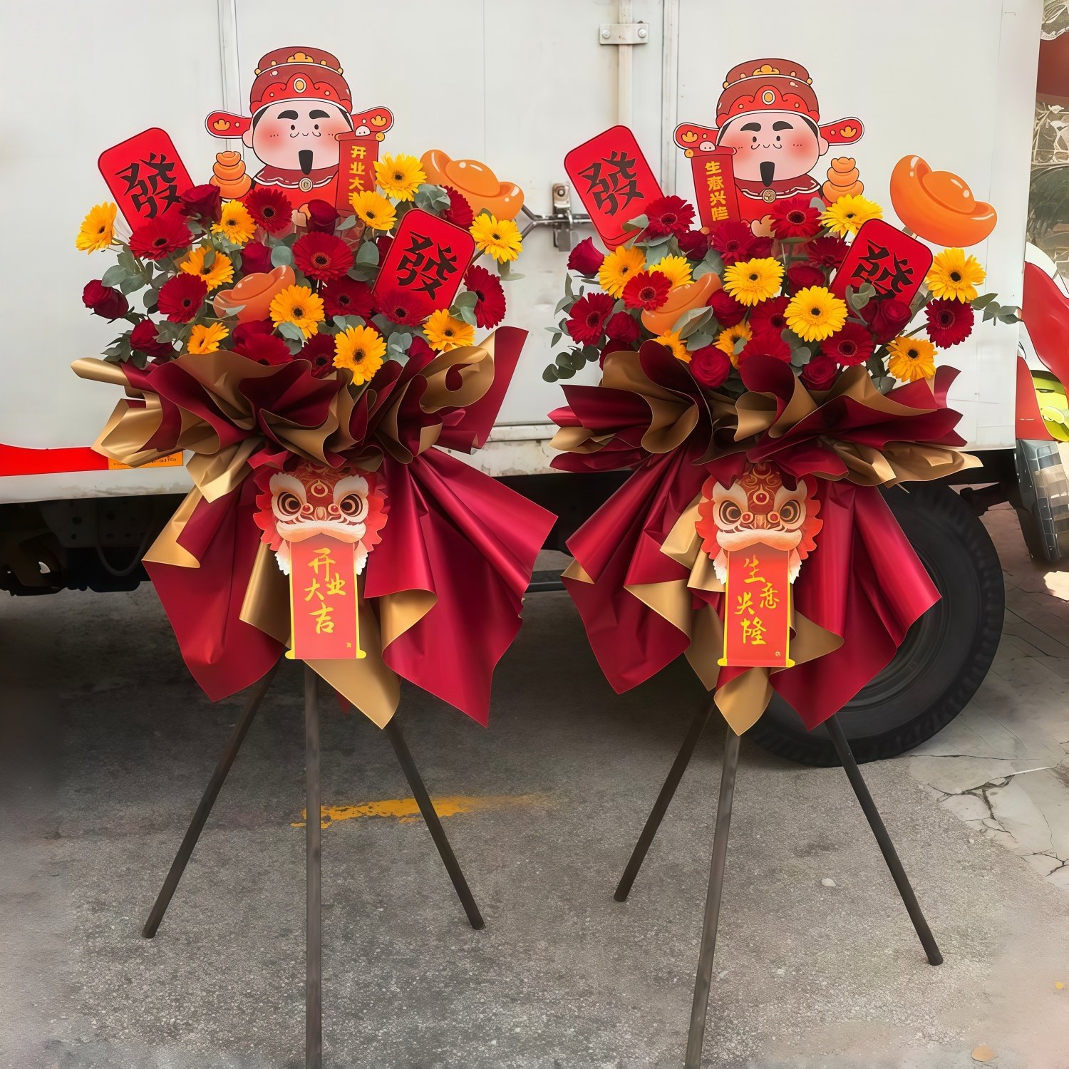 花篮开业同城鲜花配送（买一送一）演出乔迁开业花篮鲜花速递,淘宝优惠券,粉丝福利购,淘宝优惠卷