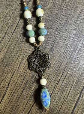 毛衣链秋冬大气高档轻奢高级感精致百搭可调节不掉色陶瓷项链长款