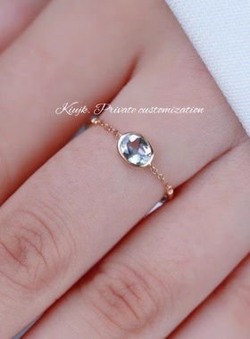 s925纯银ins风蓝色戒指女