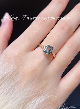经典七夕送女友戒指轻奢蓝色百搭
