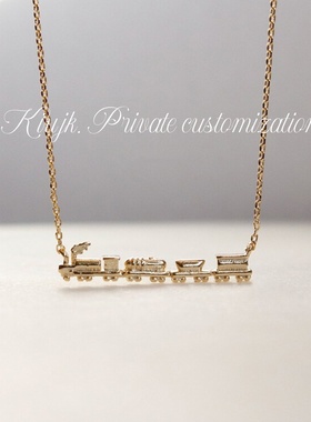 S925纯银老式火车吊坠项链