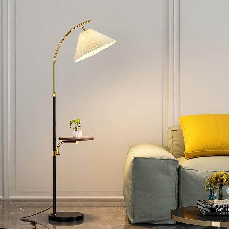 百褶落地灯客厅卧室床头置物轻奢极简日式网红设计感沙发边几台灯,淘宝优惠券,粉丝福利购,淘宝优惠卷