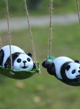 新款花园庭院装饰仿真秋千动物挂件树脂创意户外景观园林别墅摆件