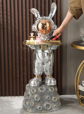 网红太空兔子玄关落地大摆件客厅电视柜家居装饰乔迁礼品存钱罐