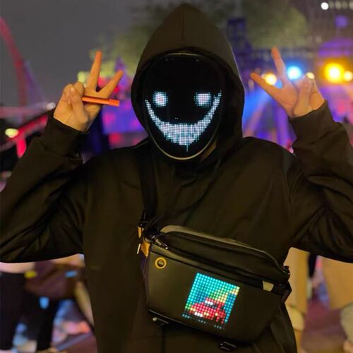 LED手势感应变脸面具APP自定义蓝牙shining mask Boywithuke直销 - 图1