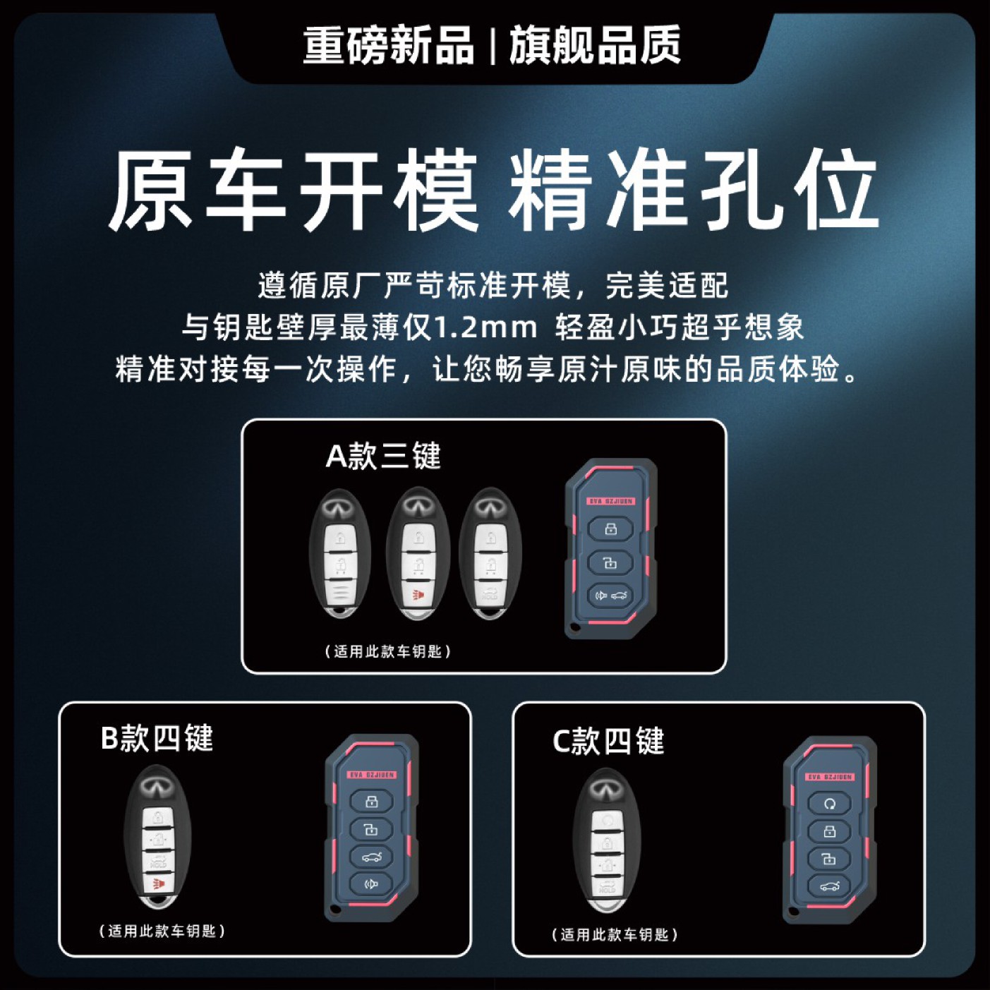 适用英菲尼迪钥匙套Q50L/QC50/Q70L/QX60/70/QX30/汽车全包保护壳 - 图0