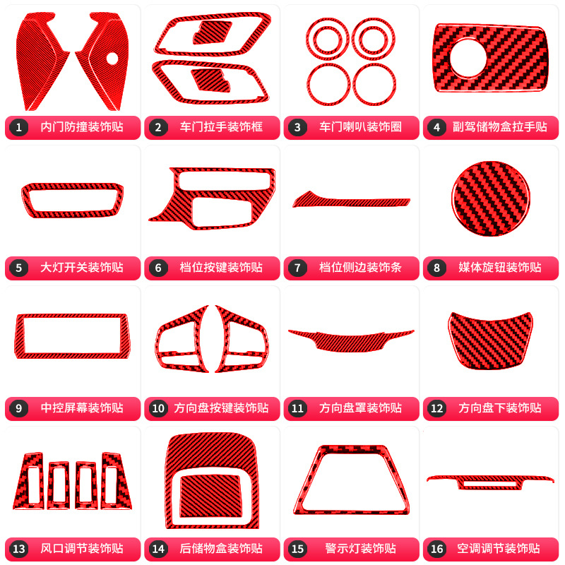 适用于丰田19-23款Supra A90碳纤维内饰改装件风口调节装饰贴 - 图2