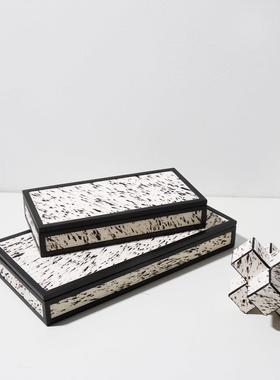 现代轻奢实木天然马毛装饰首饰盒样板间售楼处卧室衣帽间桌面装饰