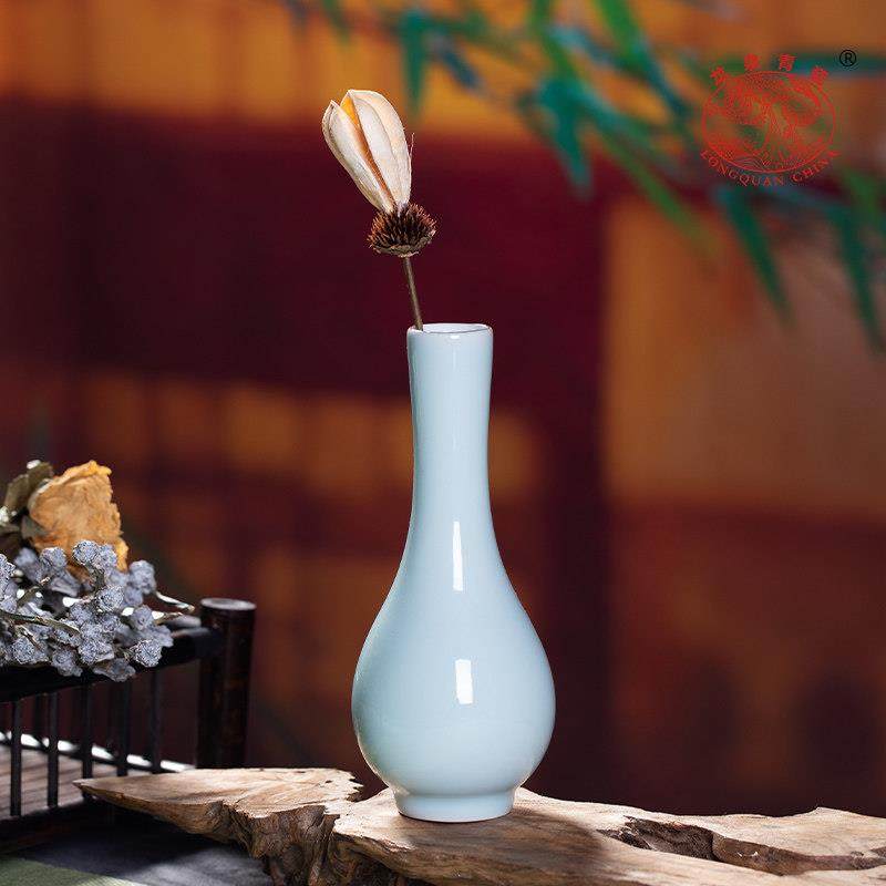 龙泉青瓷花插茶道中式摆件创意水培陶瓷时尚小花器花瓶家居装饰品,淘宝优惠券,粉丝福利购,淘宝优惠卷