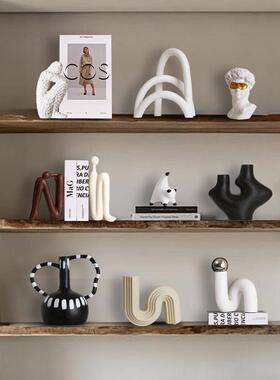 现代简约抽象艺术酒柜装饰品摆件民宿客厅电视柜样板房间软装摆设