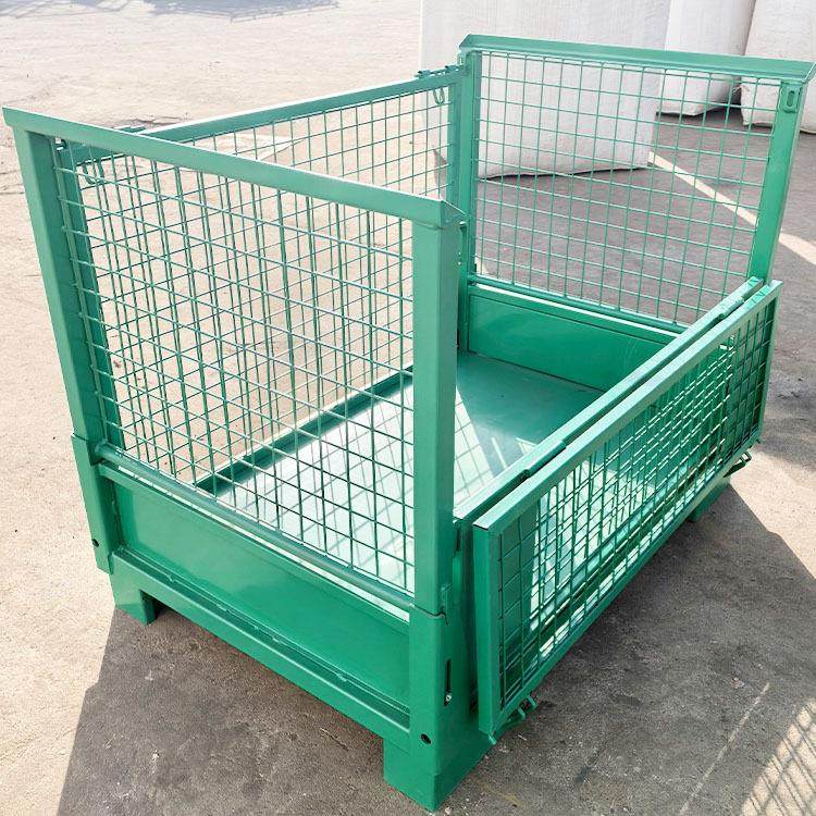 折叠欧式网格料箱仓储笼工厂供应一面开门可堆叠仓储物流周转笼,淘宝优惠券,粉丝福利购,淘宝优惠卷