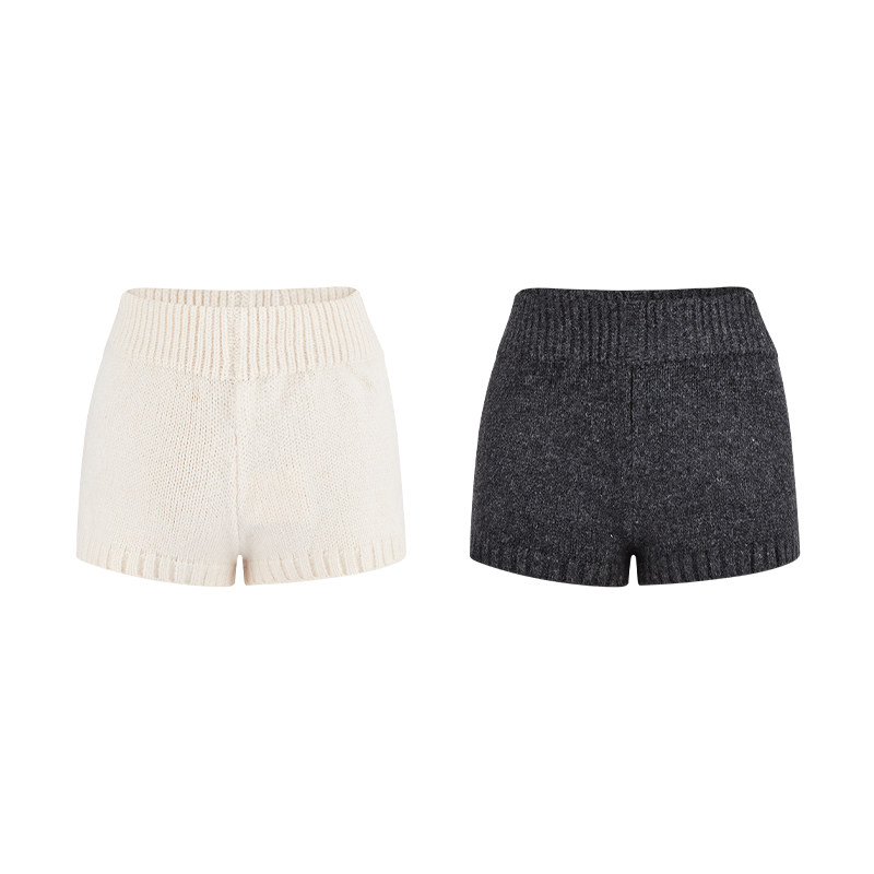 MosesQueen魔西女王灰色针织短裤女秋冬外穿直筒宽松阔腿休闲靴裤,淘宝优惠券,粉丝福利购,淘宝优惠卷