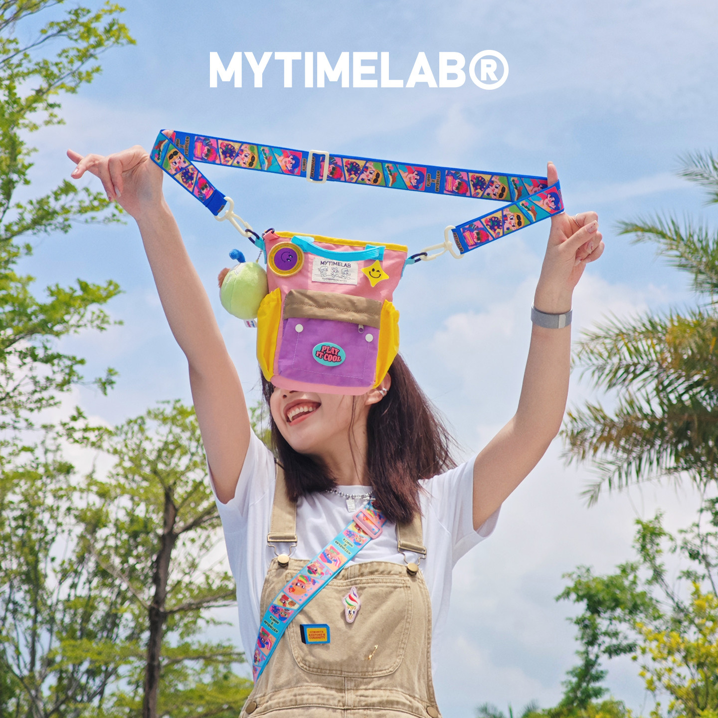 MYTIMELAB摩太潮玩炫彩小斜挎包 儿童单肩包女孩可爱手提包手拎包