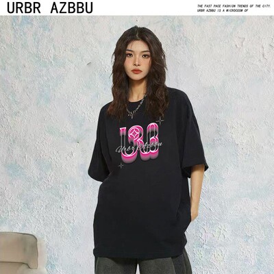 URBRAZBBU官方正品2025款夏季男女同款潮牌纯棉T恤（退换补运费）