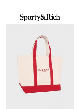 [甄选八折]Sporty&Rich 男女同款经典百搭撞色大容量托特单肩包