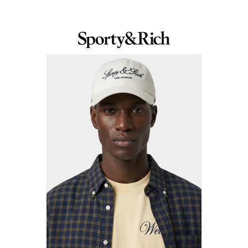 [春夏新品]Sporty&Rich 男女同款字母logo潮酷可调节棒球帽 - 图1