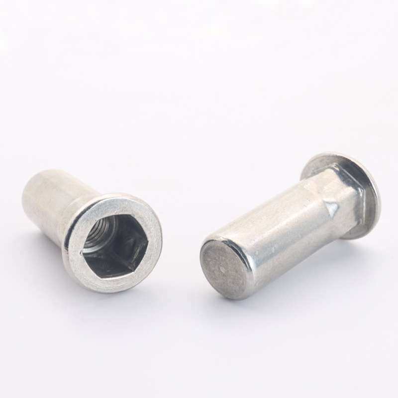 304不锈钢平头内外半六角盲孔铆螺母洗白平头内牙六角沉头螺母,淘宝优惠券,粉丝福利购,淘宝优惠卷