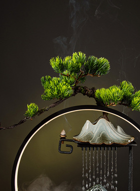 禅意假山喷泉流h水摆件中式家居客厅办公室雾化加湿器乔迁新居礼