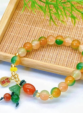 玉如意莲蓬手链高级感好事连连手饰手串古风小清新串珠首饰