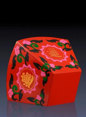 招财仿古红色桃木斗摆件创意中式家居客厅米斗升子斗木雕工艺礼品