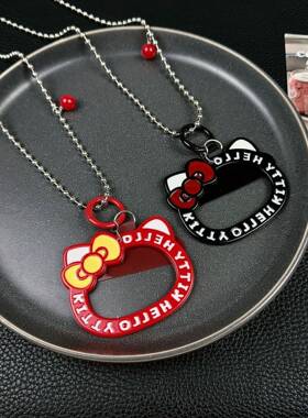 亚力卡通kt猫咪框克项链女吊孔珠饰挂件DIY饰DX0842钥匙链配件配