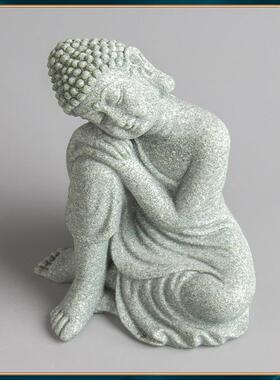 青砂石禅意五佛茶宠 中式国潮创意居家桌面装饰摆件鱼缸造景