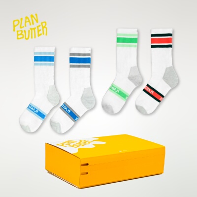 PLAN BUTTER美利奴羊毛袜中筒网球袜