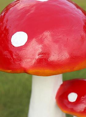 户外仿真植物摆件花园林玻璃钢庭院小区蘑菇雕塑草坪景观装饰摆件