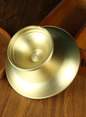 黄铜莲花果盘家居办公室桌面创意纯铜小铜器供奉盘子义乌商品